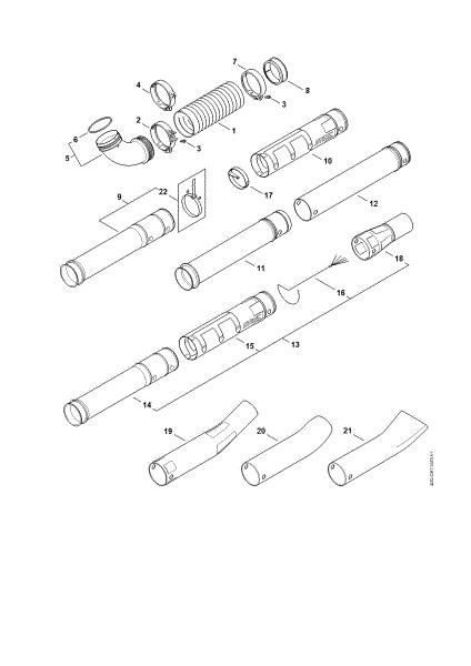 Imagen de Tubo flexible tipo acordeán, Tubo de soplar BR 600