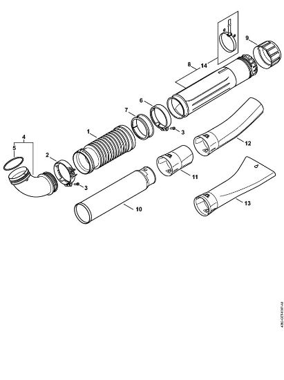 Sopladores (BG, BR) BR 700 Tubo flexible tipo acordeón, Tubo de soplar BR 700 de la marca Stihl