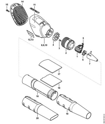 Sopladores de baterí­a (BGA) BGA 100 Motor eléctrico, ventilador de la marca Stihl