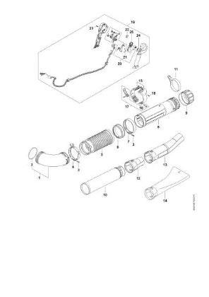 Imagen de Tubo flexible tipo acordeán, Tubo soplador, Empuáadura de mando BGA 300.0