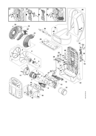 Imagen de Ventilador, Carcasa del motor, Placa del espaldar BGA 300.0
