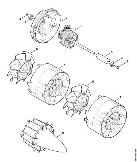 Sopladores de baterí­a (BGA) BGA 85 Motor eléctrico, ventilador de la marca Stihl