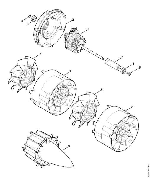 Sopladores de baterí­a (BGA) BGA 85 Motor eléctrico, ventilador de la marca Stihl