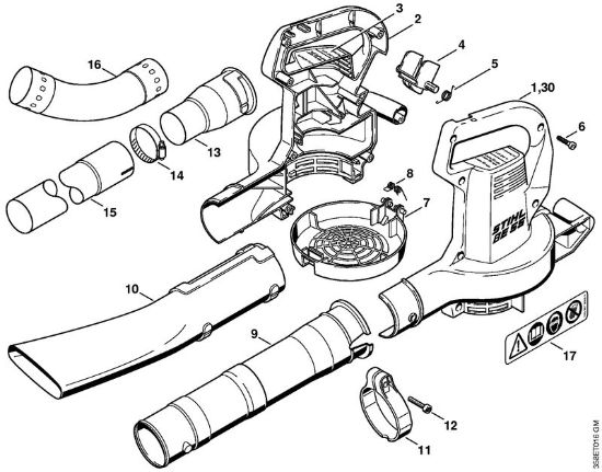 Sopladores eléctricos (BE, BGE) BE 55 Carcasa BE de la marca Stihl
