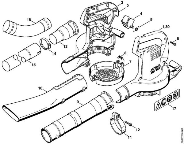 Sopladores eléctricos (BE, BGE) BE 55 Carcasa BE de la marca Stihl