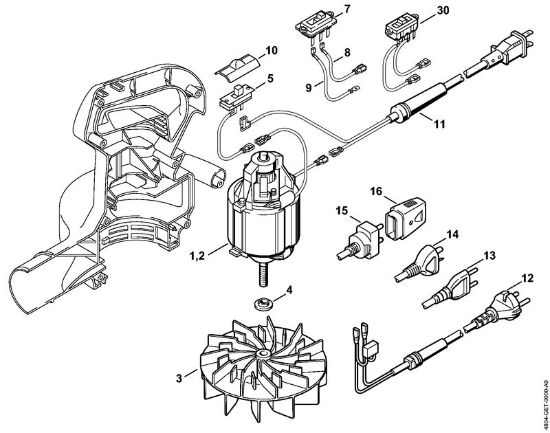 Sopladores eléctricos (BE, BGE) BE 55 Motor eléctrico BE 55 de la marca Stihl