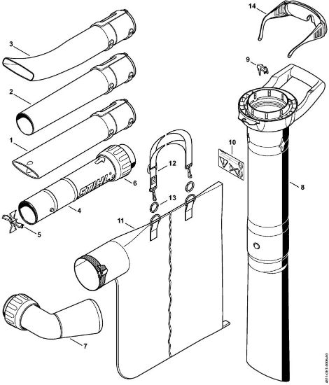 Sopladores eléctricos (BE, BGE) BGE 71 Boquilla, Dispositivo de aspiración de la marca Stihl