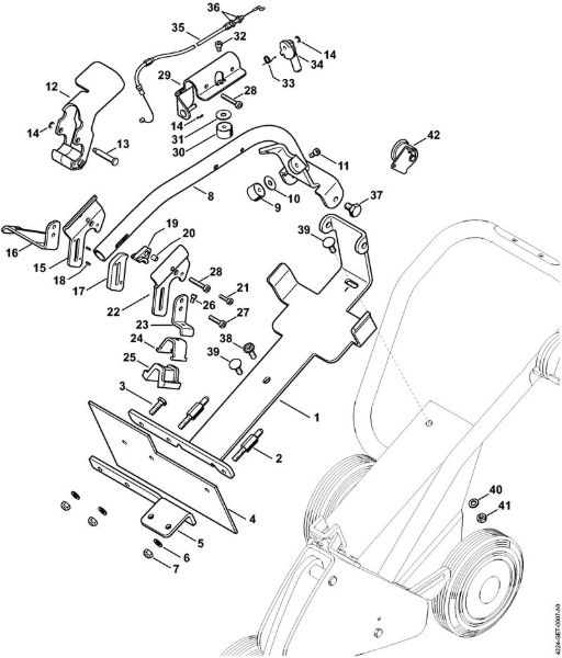 Tronzadoras (TS) FW 20 Alojamiento, Mecanismo del acelerador TS 480i, 500i de la marca Stihl
