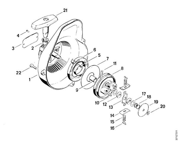 Tronzadoras (TS) TS 08 S Mecanismo de arranque   8 959 330 de la marca Stihl