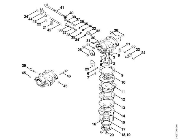 Tronzadoras (TS) TS 350 Carburador HL-372 de la marca Stihl