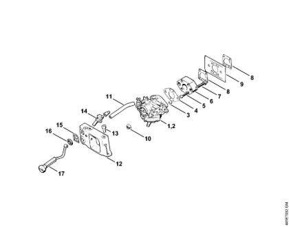 Tronzadoras (TS) TS 350 AVE Carburador, Adaptador de la marca Stihl