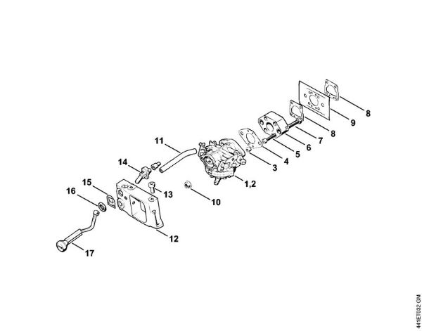 Tronzadoras (TS) TS 350 AVE Carburador, Adaptador de la marca Stihl
