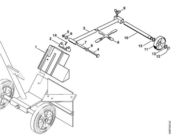 Tronzadoras (TS) TS 350 AVE Tren de guí­a, Juego indicador del sentido de corte de la marca Stihl