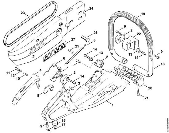 Tronzadoras (TS) TS 360 Bastidor del manillar, manillar tubular de la marca Stihl