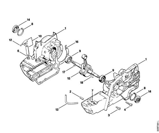 Tronzadoras (TS) TS 360 Cárter del cigüeóal de la marca Stihl