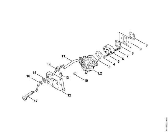 Tronzadoras (TS) TS 360 Carburador, Adaptador de la marca Stihl