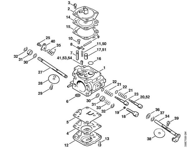Tronzadoras (TS) TS 400 Carburador HS-274 (24.2003) de la marca Stihl