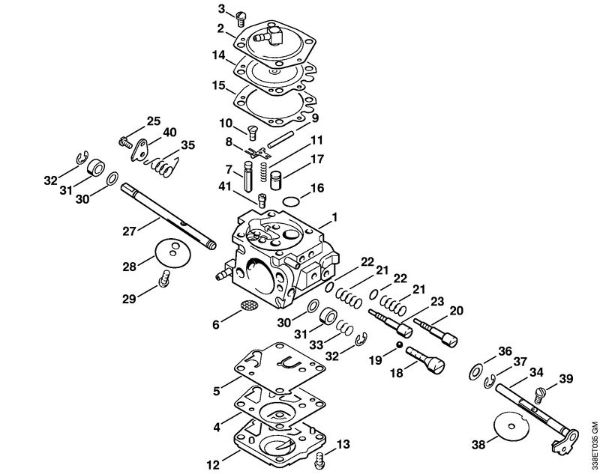 Tronzadoras (TS) TS 400 Carburador HS-301 J de la marca Stihl