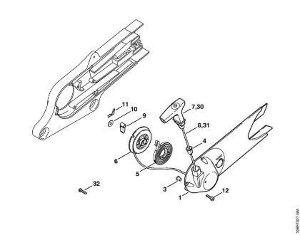Tronzadoras (TS) TS 400 Mecanismo de arranque de la marca Stihl