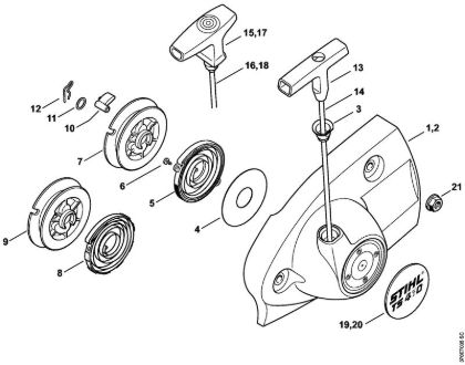 Tronzadoras (TS) TS 410 Mecanismo de arranque de la marca Stihl