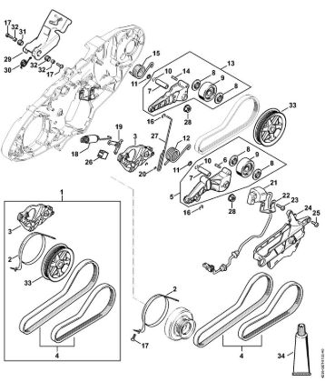 Tronzadoras (TS) TS 440-A Dispositivo de frenado de la marca Stihl