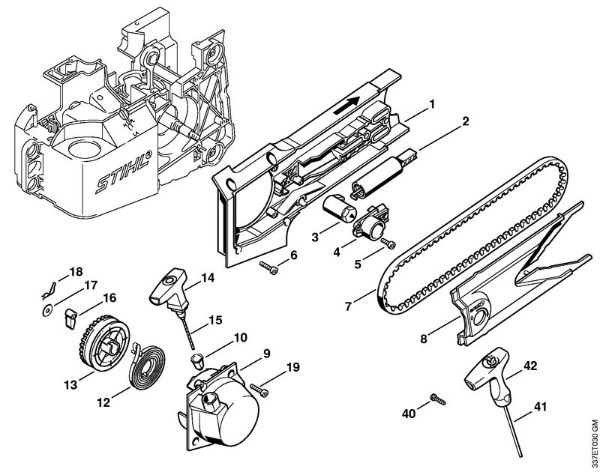 Tronzadoras (TS) TS 460 Mecanismo de arranque de la marca Stihl