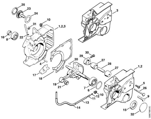 Tronzadoras (TS) TS 510 Cárter del cigüeóal de la marca Stihl
