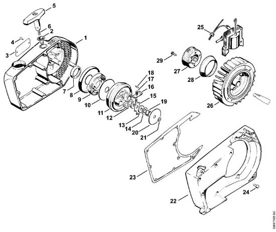 Tronzadoras (TS) TS 510 Mecanismo de arranque zapata de fricción   X 6 745 960 (30.80) de la marca Stihl
