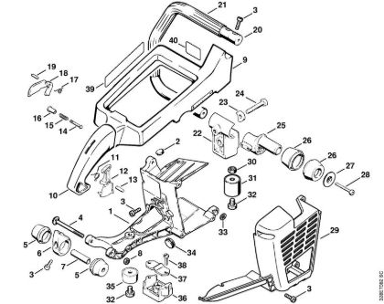 Tronzadoras (TS) TS 760 Cubierta, bastidor del manillar de la marca Stihl