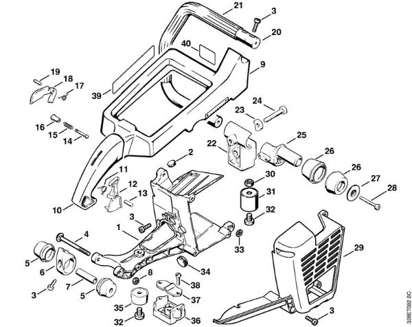 Tronzadoras (TS) TS 760 Cubierta, bastidor del manillar de la marca Stihl