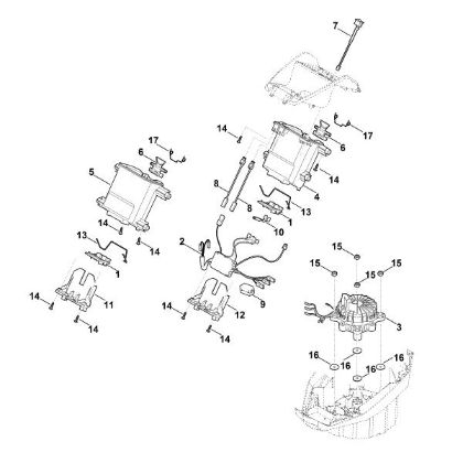 Imagen de C - Soporte de la baterà­a, sistema electránico, motor eláctrico MVP 850.0