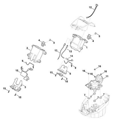 Imagen de C - Soporte de la baterà­a, sistema electránico, motor eláctrico MVP 850.1