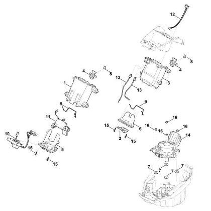 Imagen de C - Soporte de la baterà­a, sistema electránico, motor eláctrico MVP 850.1 S
