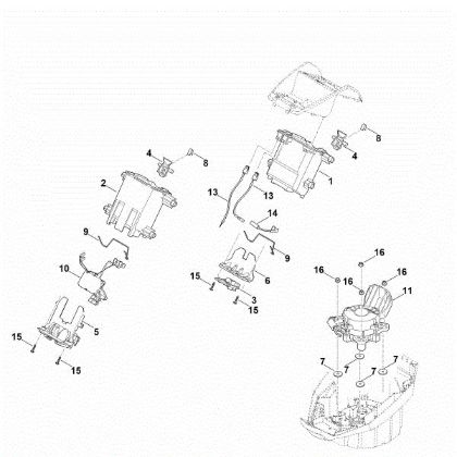 Imagen de C - Soporte de la baterà­a, sistema electránico, motor eláctrico MVP 850.1 X