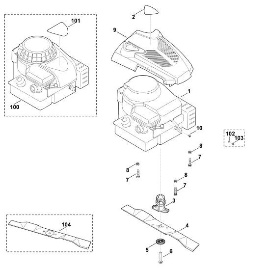 Imagen de C - Motor, cuchilla MB 2.1 R