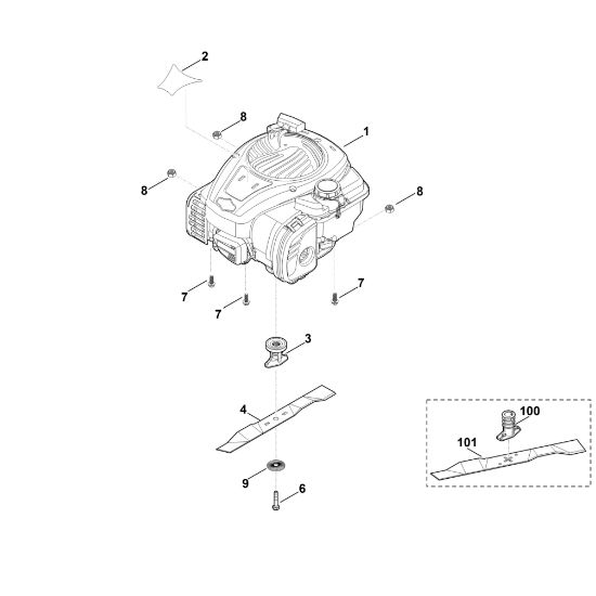Imagen de C - Motor, cuchilla MB 2.2 R
