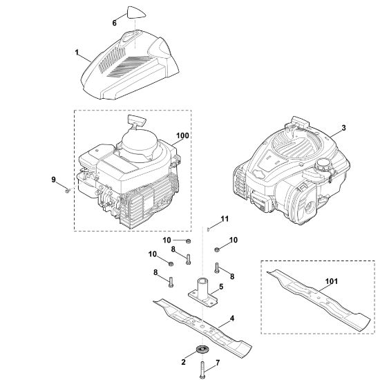 Imagen de D - Motor, cuchilla MB 248.2