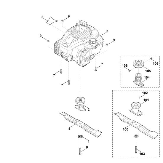 Imagen de D - Motor, cuchilla MB 248.3 T