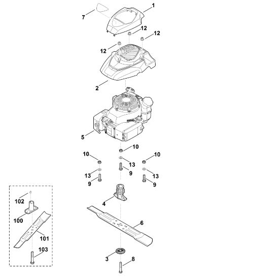 Imagen de D - Motor, cuchilla MB 253.0