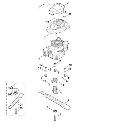 Imagen de D - Motor, cuchilla MB 253.0 T