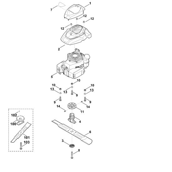 Imagen de D - Motor, cuchilla MB 253.0 T