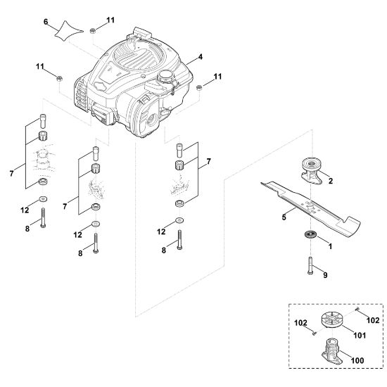 Imagen de D - Motor, cuchilla MB 448.1 TC