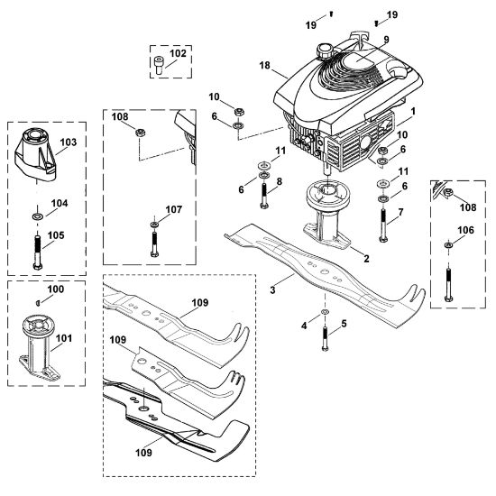 Imagen de D - Motor, cuchilla MB 500