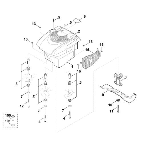 Imagen de F - Motor, cuchilla MB 545.0