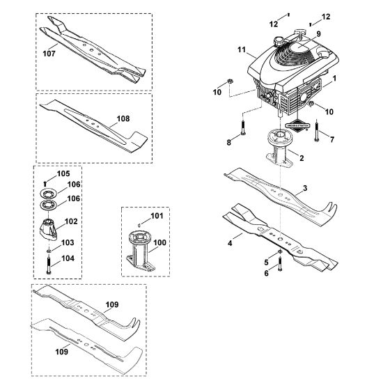Imagen de E - Motor, cuchilla MB 555