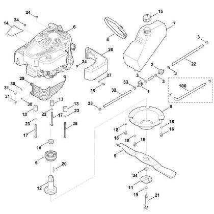 Imagen de D - Motor, depásito, Cuchilla MB 6.1 RV