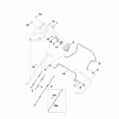 Imagen de A - Parte superior de manillar MB 650.3 V