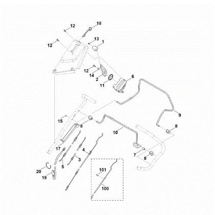 Imagen de A - Parte superior de manillar MB 650.3 VE