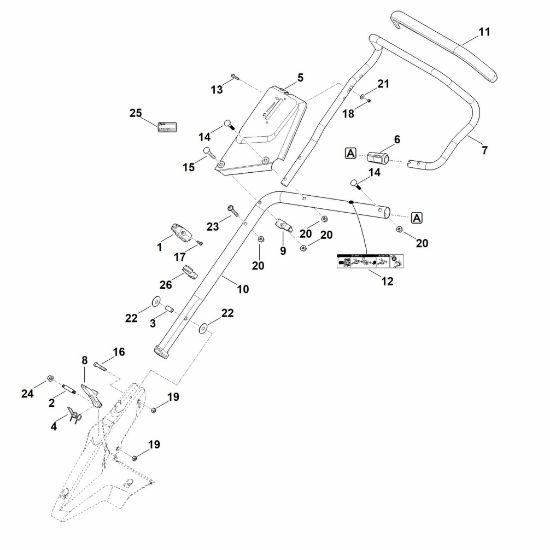 Imagen de B - Parte inferior de manillar MB 650.3 VE