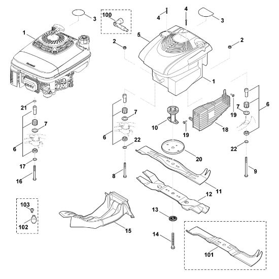 Imagen de H - Motor, cuchilla MB 655.0 GK